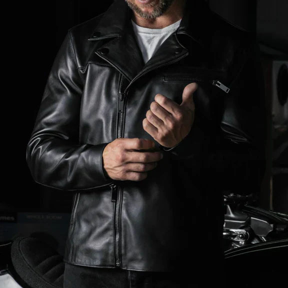 Vintage Biker Italian Cow Leather Jacket