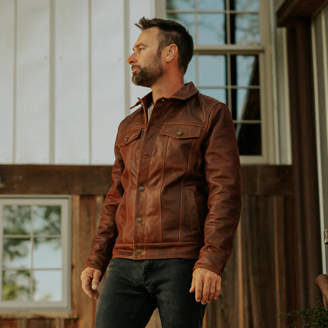Vintage Italian Cow Leather Jacket